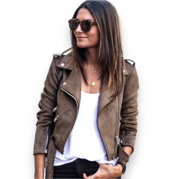 Zara Jackets & Blazers - ZARA Suede Cropped Moto Jacket